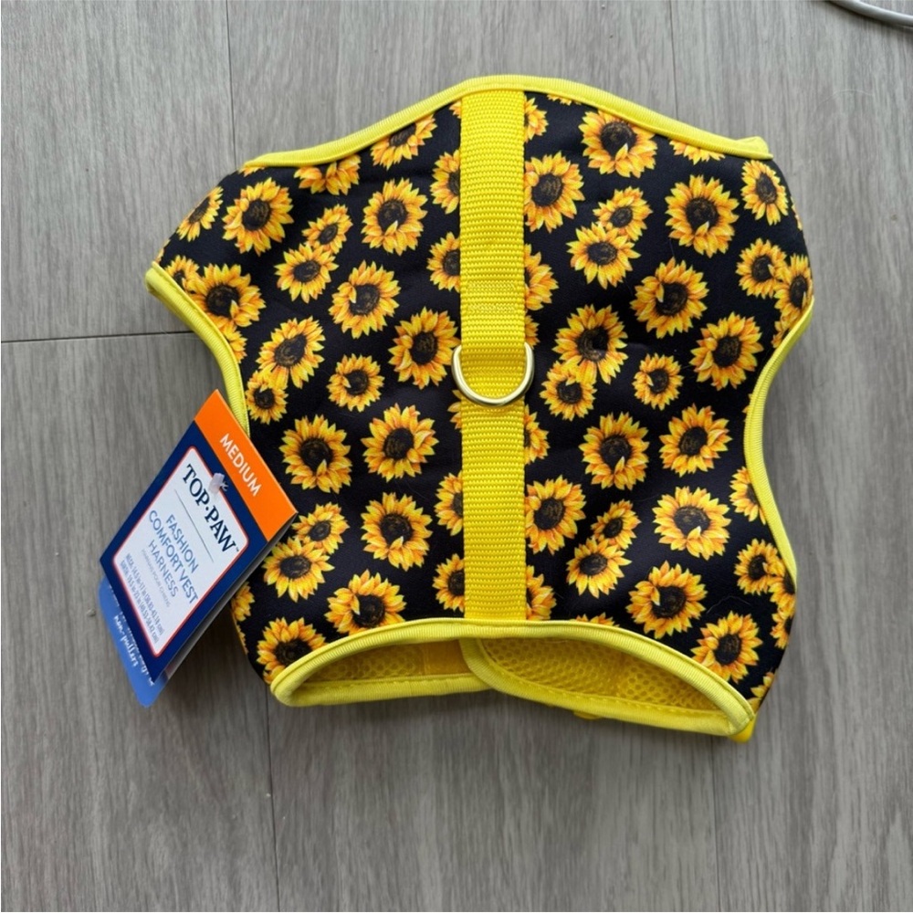 Top Paw Sunflower Print Dog Harness